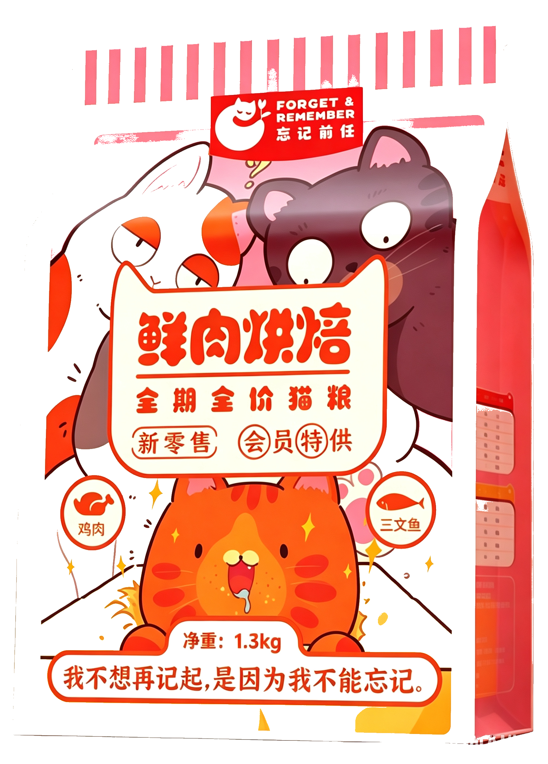 忘记前任 鲜肉烘焙 全期全价猫粮 1.3kg