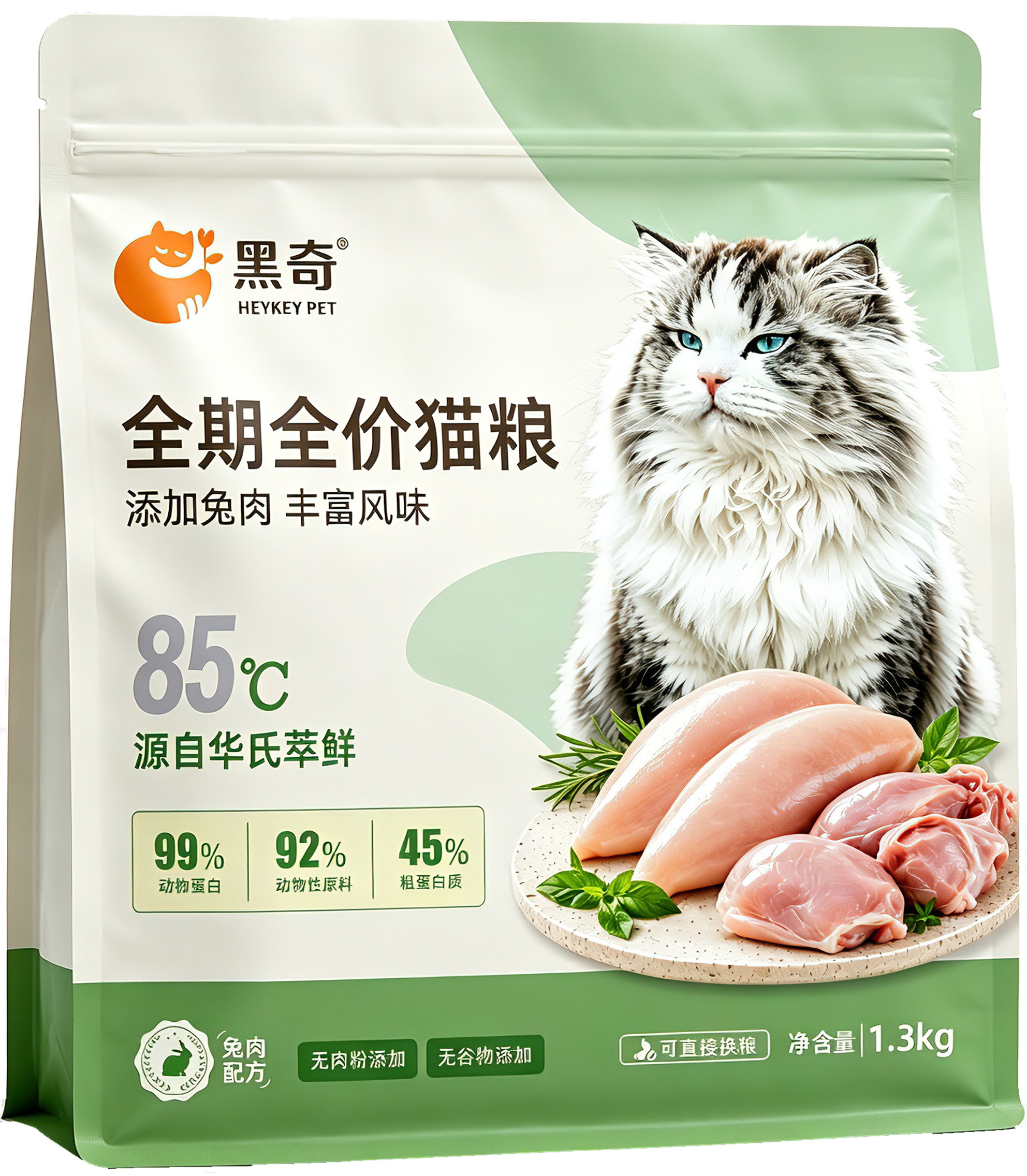 黑奇 全价猫粮兔肉配方 1.3kg